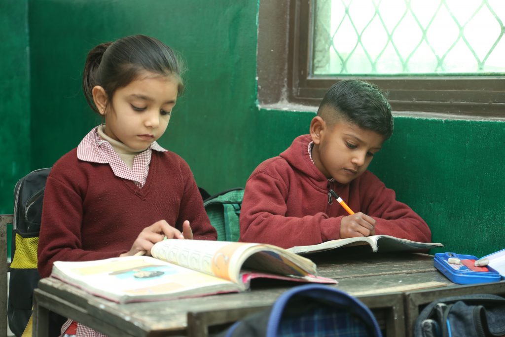 Students at Allama Iqbal School Dina.